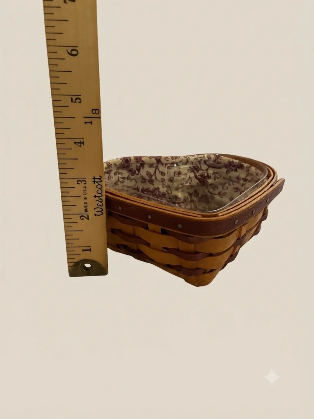 Longaberger Heart-Shaped Basket - 2000 Little Sweatheaet with Acc